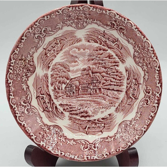 Vintage Grindley Staffordshire Saucer English Country Red ~5 3/4. Choice - Picture 1 of 4